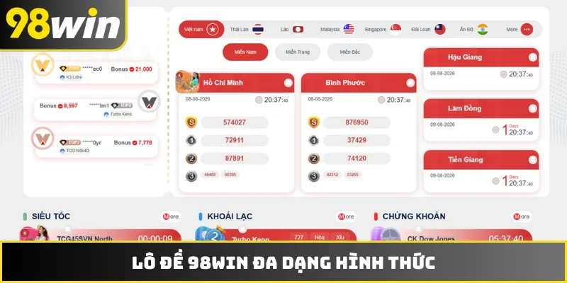 Lô đề 98WIN đa dạng hình thức