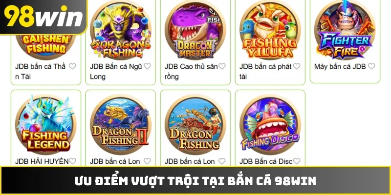 Ưu điểm vượt trội tại bắn cá 98WIN
